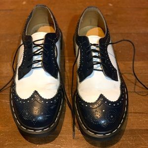 Dr Martens Lace up Brogue Dark Navy Blue and White